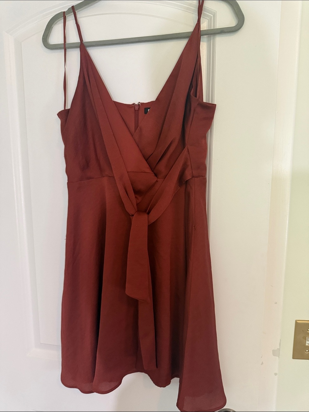 Express Rust Red Mini Wrap Dress